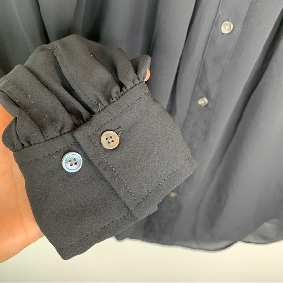 Aritzia Babaton Black Gene Blouse XS H318 g3 - Picture 6 of 12